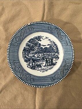 Blue and White Decorative Dinner Plate - Classic Toile Scene